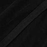 Solid Color Mesh Hollow Out Skinny Pants GDSF-D25PT116