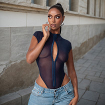Sexy Sexy Metal Buckle Mesh Bodysuit GDSF-Y25BS123