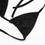 Hollow Out See-through Lace-up Shorts 3-piece Suit GDSF-G25ST088