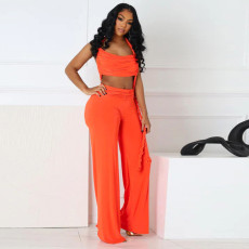 Twisted Halterneck Wide Leg Jumpsuit GDSF-J25JP045