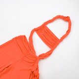 Twisted Halterneck Wide Leg Jumpsuit GDSF-J25JP045