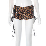 Leopard Sequin Bandage Skinny Shorts GDSF-D25PT126