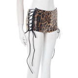 Leopard Sequin Bandage Skinny Shorts GDSF-D25PT126