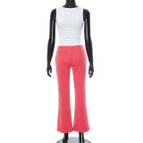 Letter Print Sleeveless Skinny Tops Pants Suit GDSF-Q25ST109