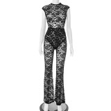 Lace Sleeveless Bodysuit Two Piece Pants Suit GDSF-D25ST129