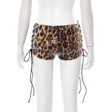 Leopard Sequin Bandage Skinny Shorts GDSF-D25PT126