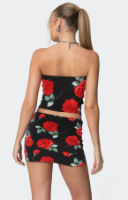Sexy Print Wrap Chest Top Skirt 2 Piece Set GXYF-0469