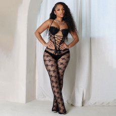 Lace Sling Tie Up Sling Jumpsuit GDSF-J25JP014