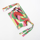 Colorful Print One Shoulder Tie Up Short Suit GDSF-D25ST096