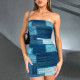 Sexy Print Off Shoulder Tube Tops Dress GPBY-DR957