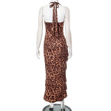 Sexy Backless Leopard Print Midi Dress GDSF-J25DS013