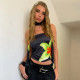One Shoulder Flower Print Tops GDSF-D25TP090