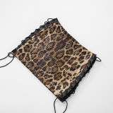 Leopard Sequin Split Tie Up Skirts GDSF-J25SK032