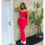 Sleeveless Soiid Color Yoga Sport Pants Suit ASL-6789
