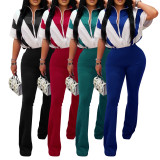Contrast Color Patchwork Sport Jumpsuit AIL-318