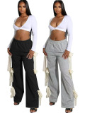 Fashion Tie Bow Solid Color Pants OD-8743