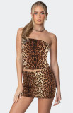 Sexy Print Wrap Chest Top Skirt 2 Piece Set GXYF-0469