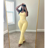 Sleeveless Soiid Color Yoga Sport Pants Suit ASL-6789