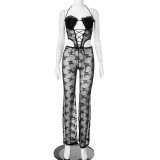 Lace Sling Tie Up Sling Jumpsuit GDSF-J25JP014