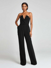 Solid Color Wrap Chest Slim Jumpsuit(With Belt) OD-8742