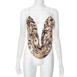 Sexy Tie Up Print Backless Tops GDSF-D25TP111