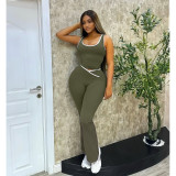 Sleeveless Soiid Color Yoga Sport Pants Suit ASL-6789