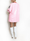 Loose Sequin Half Sleeve Casual Dress SFY-706