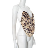 Sexy Tie Up Print Backless Tops GDSF-D25TP111