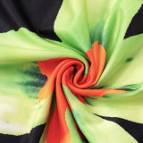 One Shoulder Flower Print Tops GDSF-D25TP090