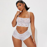 Sexy Lace Sling Vest Shorts Solid Suit GDSF-D25ST009