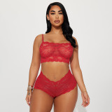 Sexy Lace Sling Vest Shorts Solid Suit GDSF-D25ST009