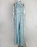 Plus Size Print Sleeveless Loose Jumpsuit GMAN-9120