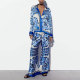 Plus Size Print Long Sleeve Shirt Two Piece Pants Set GMAN-24509