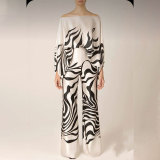 Plus Size Loose Bat Sleeve Top Wide Leg Pants Set GMAN-24130