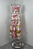 Plus Size Print Patchwork Vest+Long Skirts Suit GMAN-28993