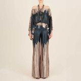 Plus Size Loose Bat Sleeve Top Wide Leg Pants Set GMAN-24130