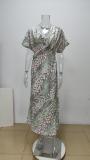 Plus Size Sexy V Neck Print Maxi Dress GMAN-28206