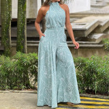 Plus Size Print Sleeveless Loose Jumpsuit GMAN-9120