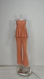 Plus Size Solid Color Loose Two Piece Pants Set GMAN-28635