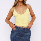 Plus Size V Neck Solid Color Sling Vest GMAN-29277