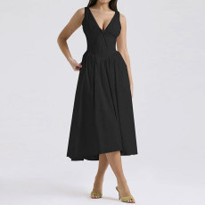 Plus Size Print Backless Sling Maxi Dress GMAN-28261