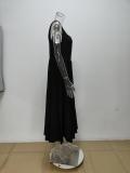 Plus Size Solid Color Sleeveless Big Swing Maxi Dress GMAN-28183
