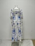 Plus Size Printed Lantern Short Sleeve Big Hem Maxi Dress GMAN-28338-28335