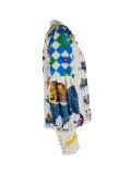 Plus Size Printed Lapel Single Breasted Lantern Sleeve Shirt GMAN-24631