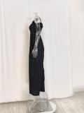 Plus Size Solid Color Sling Pleated Jumpsuit GMAN-9050