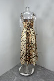 Plus Size Leopard Print Big Swing Maxi Dress GMAN-29081