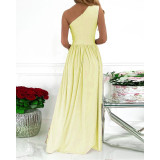 Plus Size Slash Shoulder Print Split Maxi Dress GMAN-21703