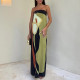 Plus Size Print Tube Tops Backless Maxi Dress GMAN-28178
