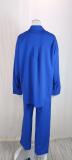 Plus Size Solid Color Loose Shirt Pants Suit GMAN-22010