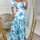Plus Size One Shoudler Print Maxi Dress GMAN-8157